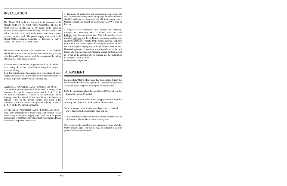 Installation, Alignment | Protech Audio 704-IN User Manual | Page 2 / 4