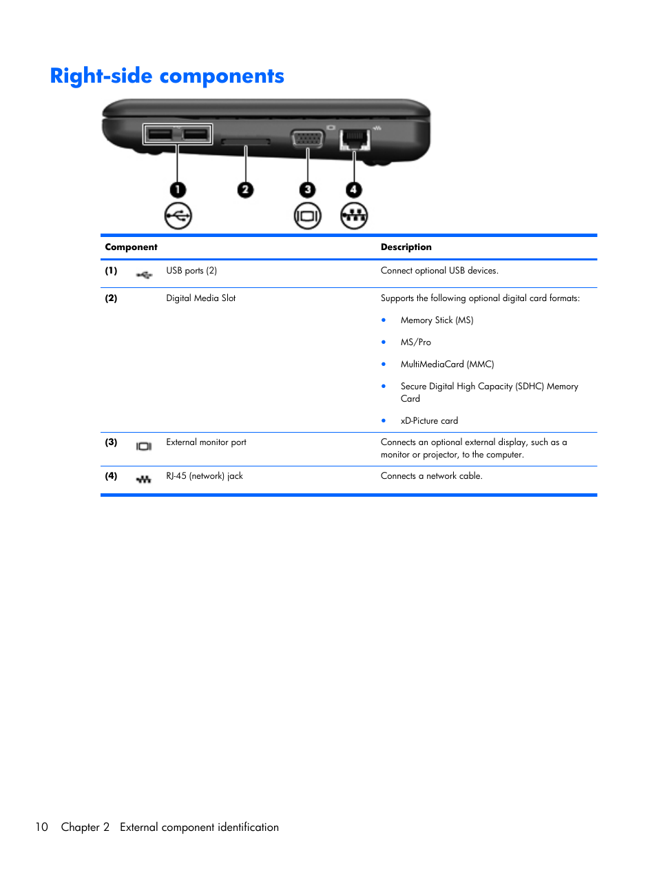 Right-side components | Compaq 102 User Manual | Page 18 / 119