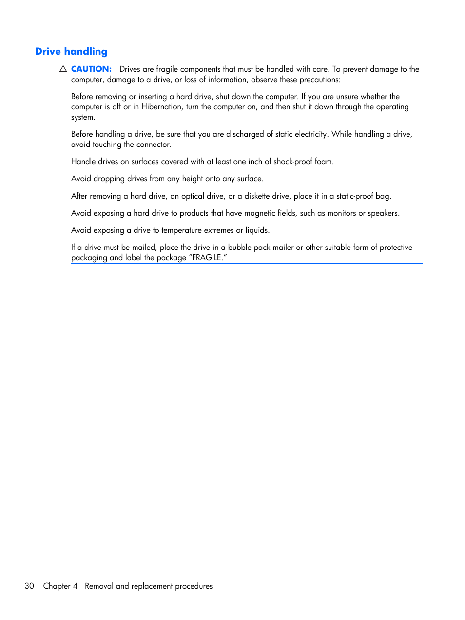 Drive handling | Compaq 102 User Manual | Page 38 / 119