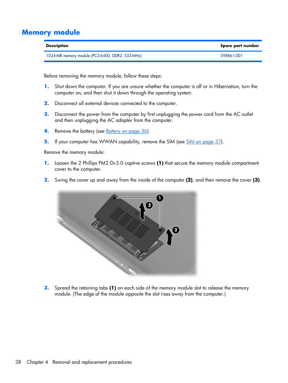 Memory module | Compaq 102 User Manual | Page 46 / 119