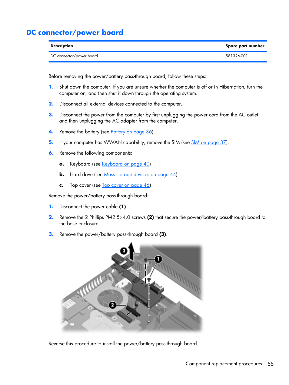 Dc connector/power board | Compaq 102 User Manual | Page 63 / 119
