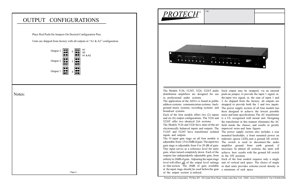 Protech Audio 5126 User Manual | 2 pages