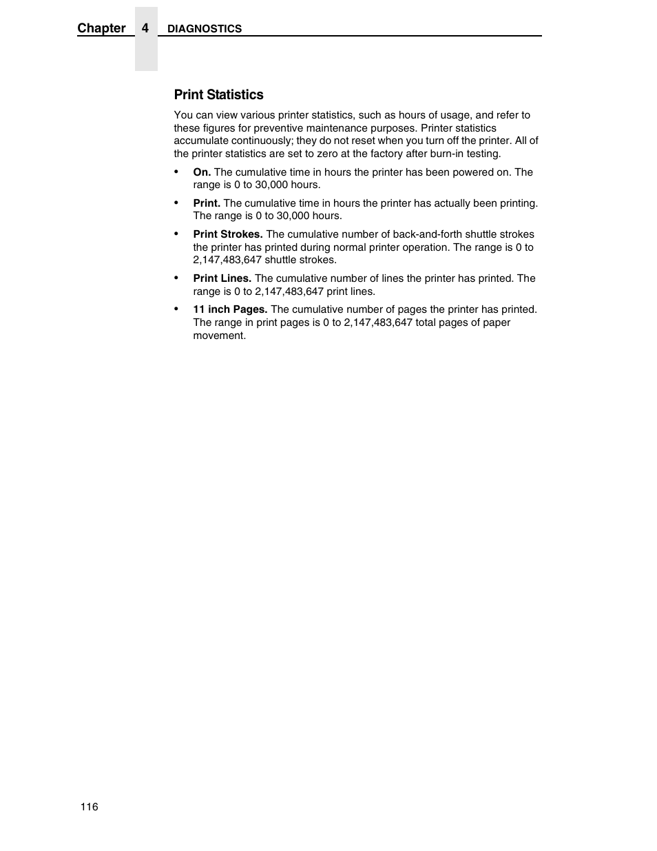 Print statistics | Compaq P5000 Series User Manual | Page 116 / 186