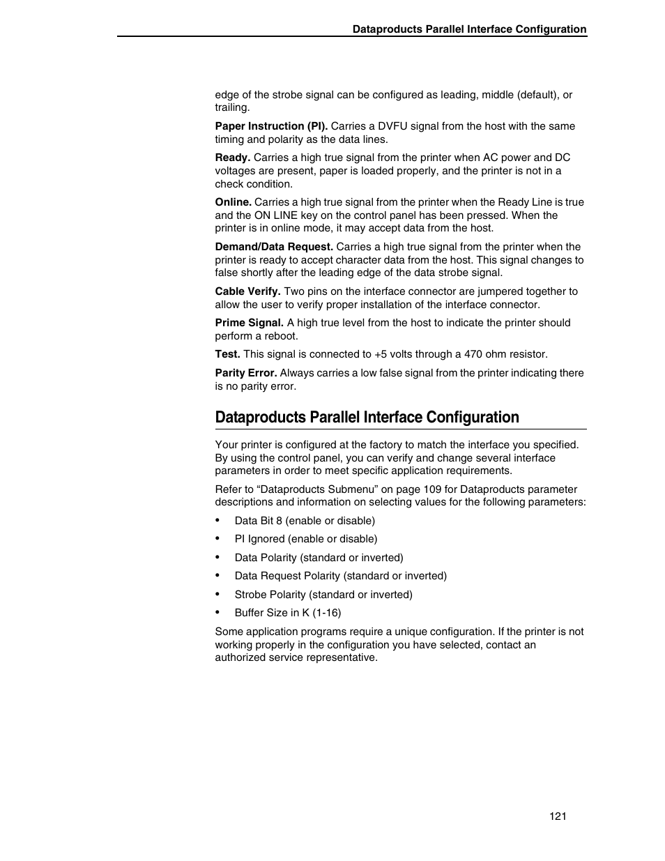 Dataproducts parallel interface configuration | Compaq P5000 Series User Manual | Page 121 / 186
