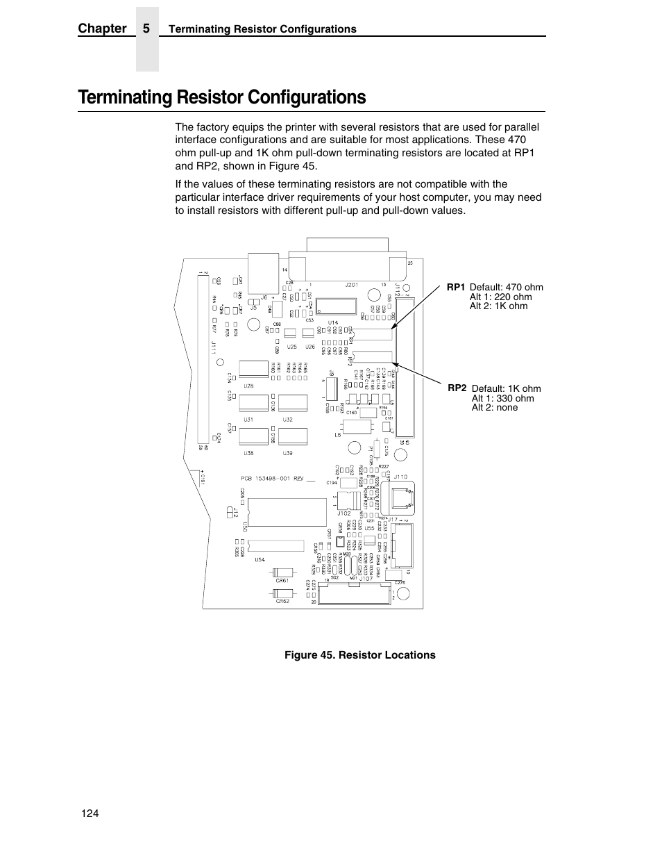 Terminating resistor configurations | Compaq P5000 Series User Manual | Page 124 / 186