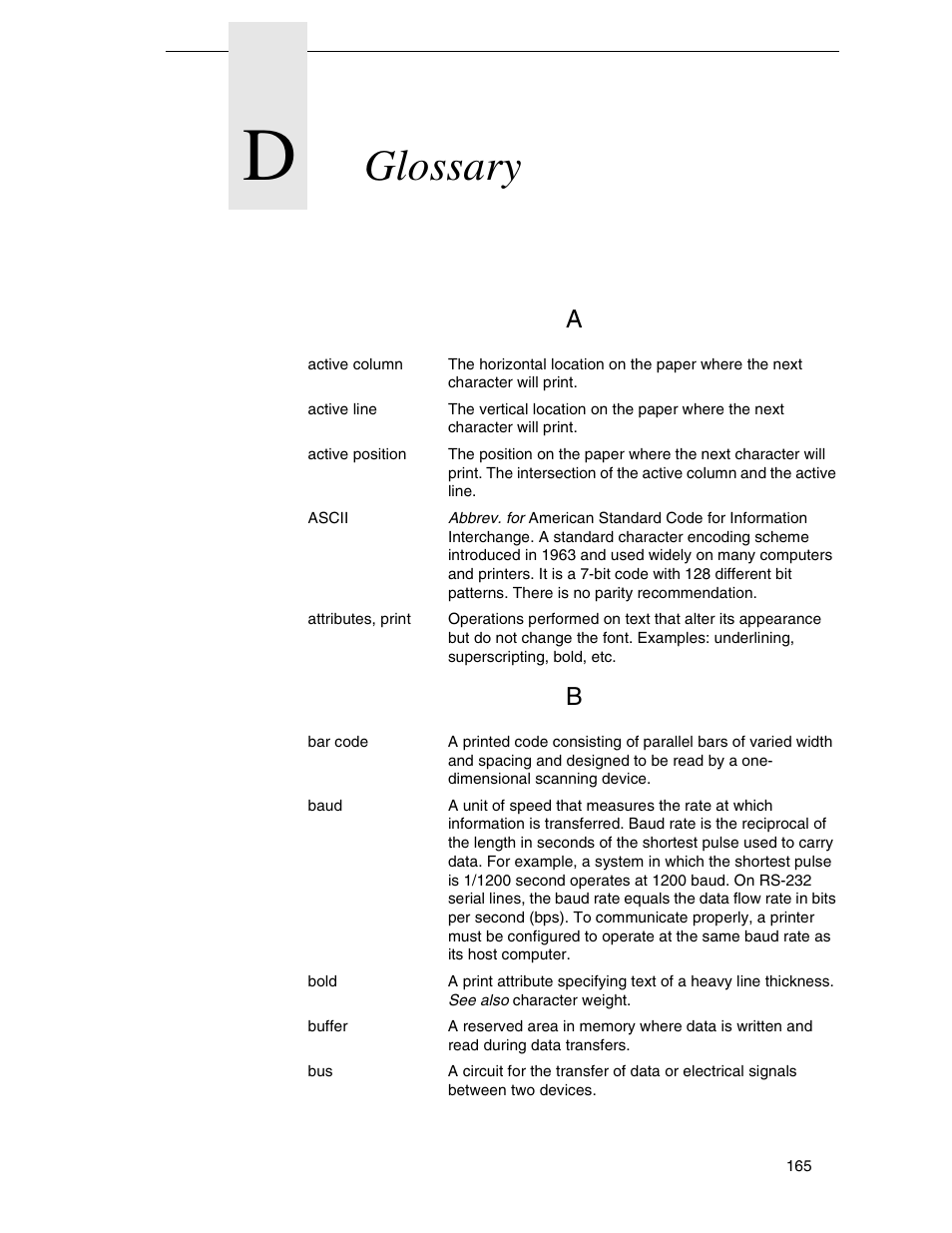D glossary, Glossary | Compaq P5000 Series User Manual | Page 165 / 186