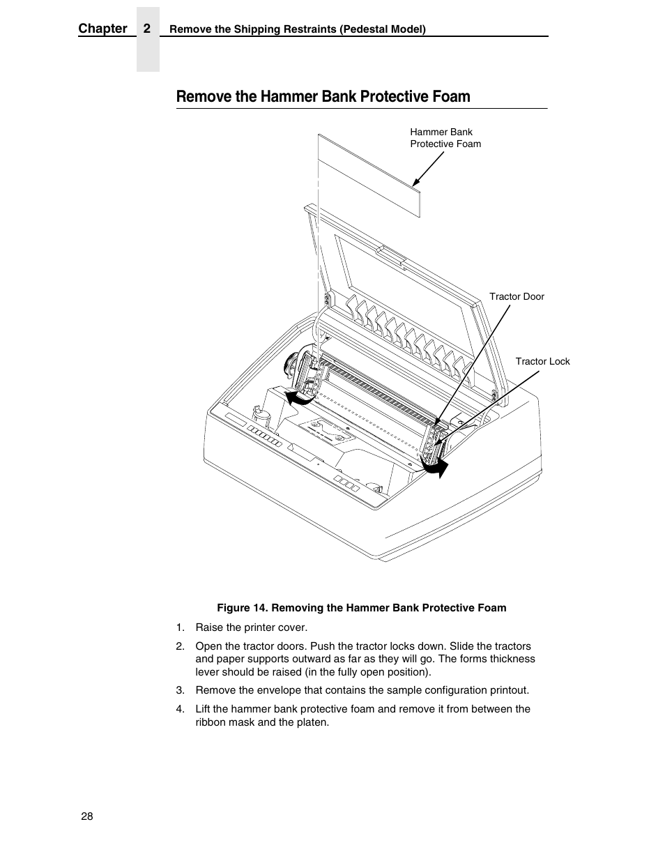 Remove the hammer bank protective foam | Compaq P5000 Series User Manual | Page 28 / 186