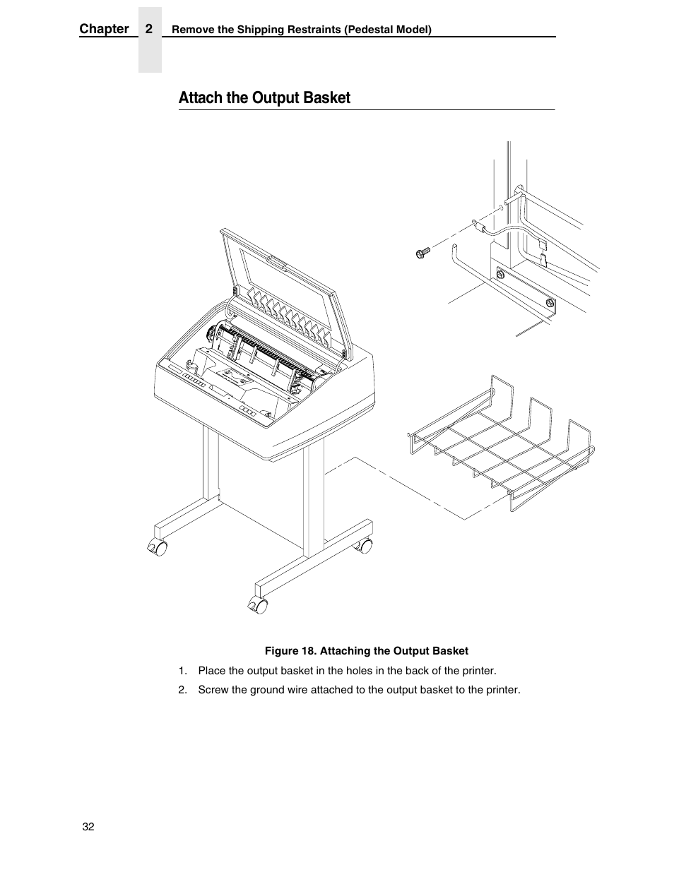 Attach the output basket | Compaq P5000 Series User Manual | Page 32 / 186