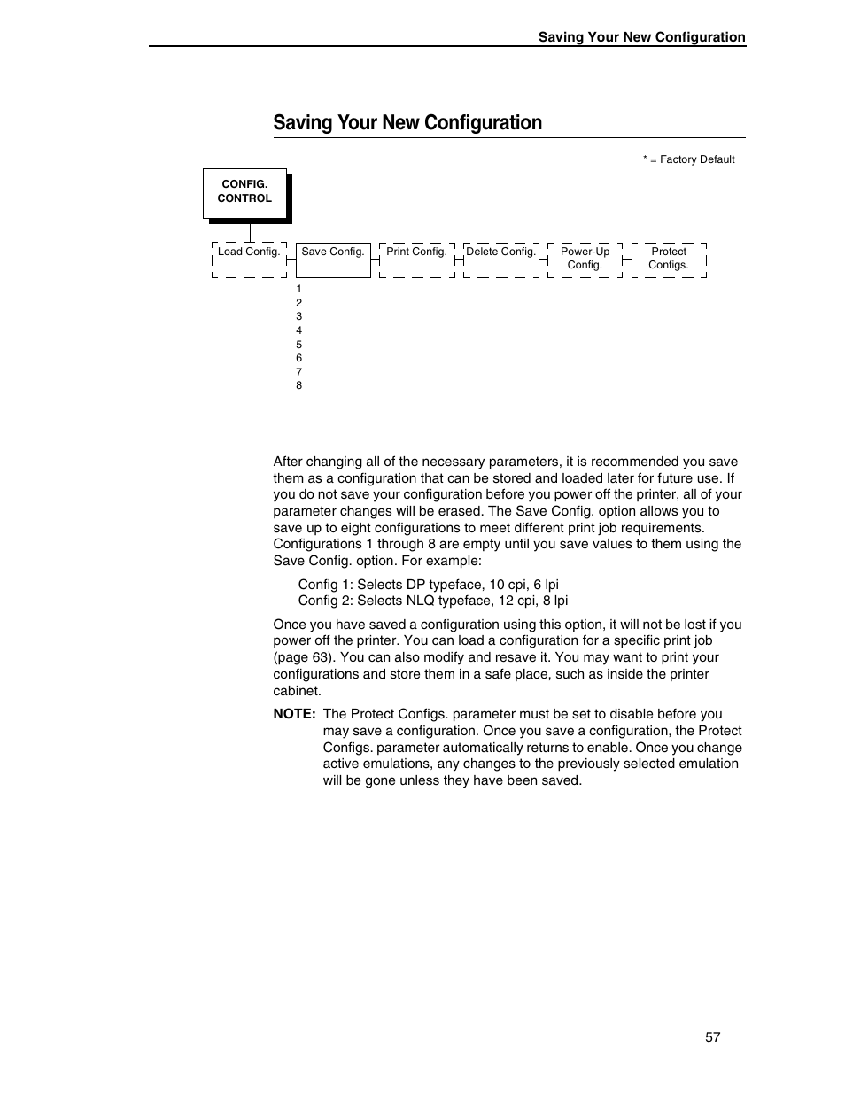 Saving your new configuration | Compaq P5000 Series User Manual | Page 57 / 186