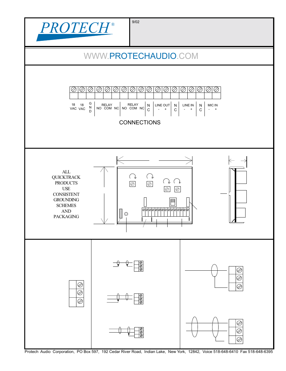 Protech, Connections | Protech Audio MX411 User Manual | Page 2 / 3