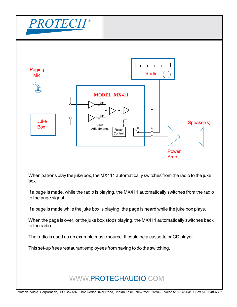 Protech | Protech Audio MX411 User Manual | Page 3 / 3