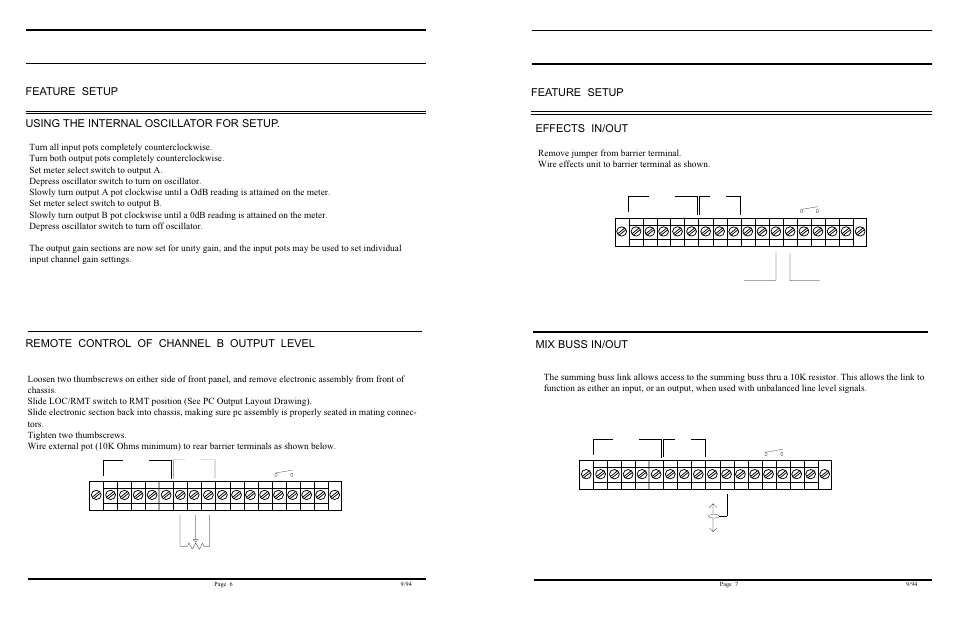 Feature setup effects in/out mix buss in/out | Protech Audio 51003 User Manual | Page 6 / 6