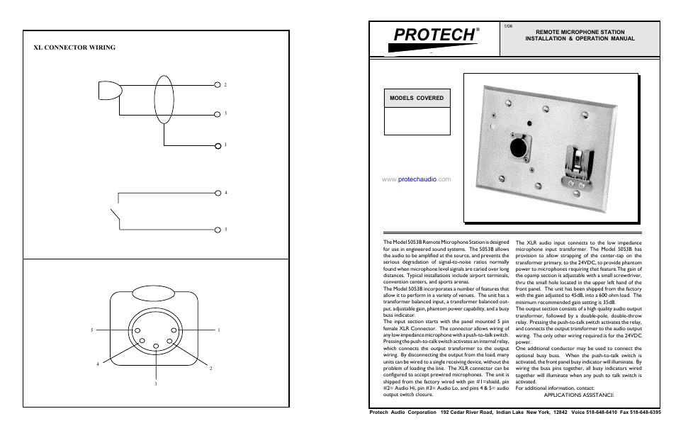 Protech Audio 5053B User Manual | 2 pages