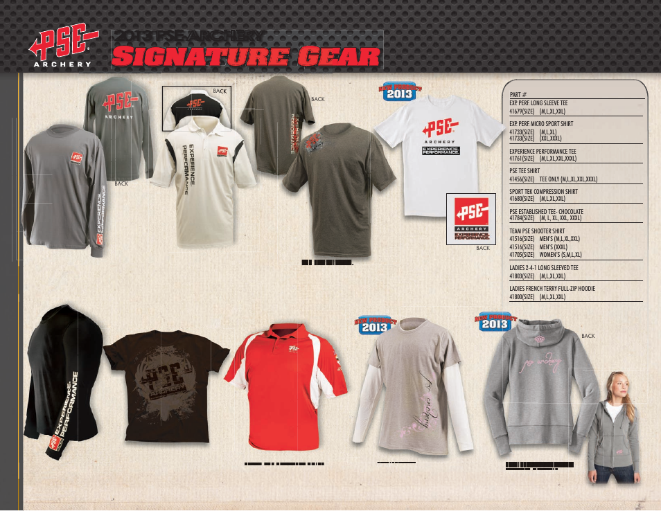 Ignature, 2013 pse archery | PSE Archery Signature Gear 2013 User Manual | Page 3 / 6