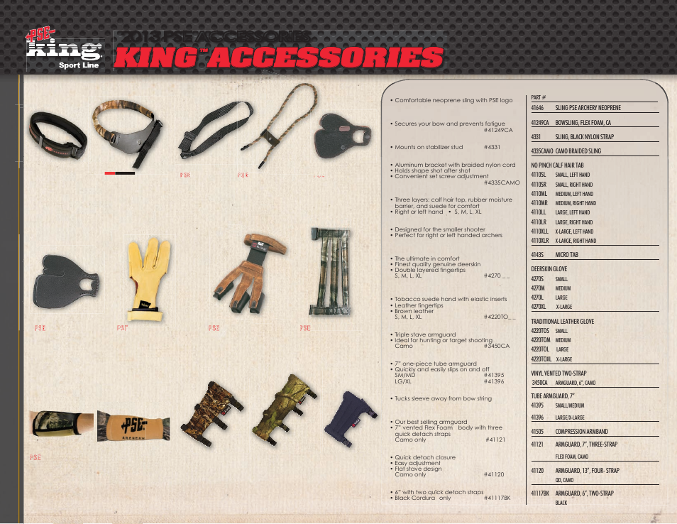 King, Accessories, 2013 pse accessories | PSE Archery King Accessories 2013 User Manual | Page 2 / 5