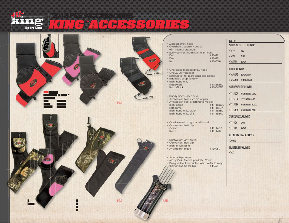 King, Accessories, 2013 pse accessories | PSE Archery King Accessories 2013 User Manual | Page 3 / 5