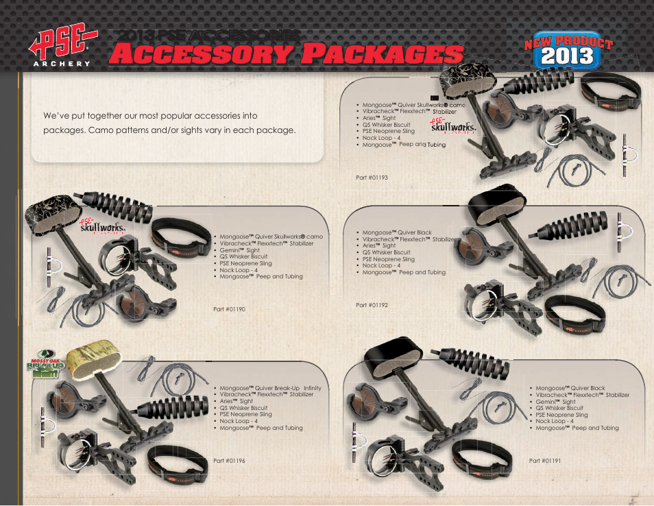 Ccessory, Ackages, 2013 pse accessories | Back by popular demand | PSE Archery Binder Accessories 2013 User Manual | Page 3 / 9