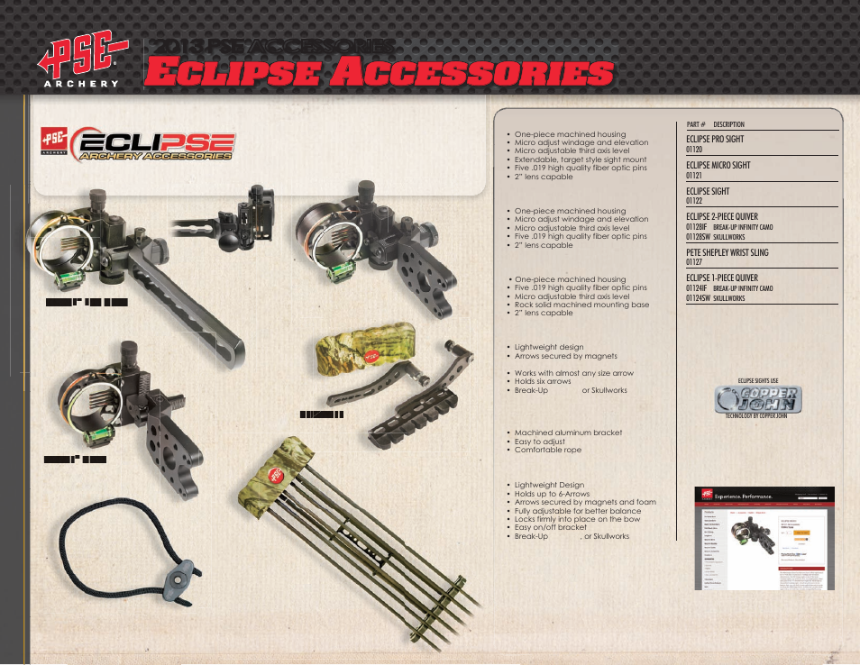 Clipse, Ccessories, 2013 pse accessories | PSE Archery Binder Accessories 2013 User Manual | Page 4 / 9