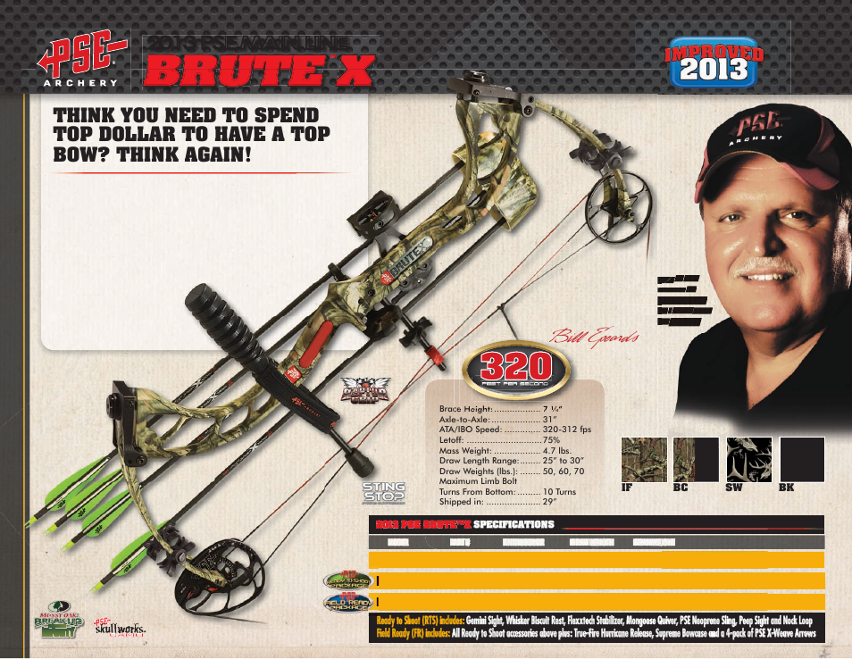 Brute, Bill epeards, 2013 pse main line | PSE Archery Mainline Bows 2013 User Manual | Page 7 / 13