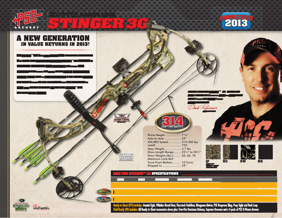 Stinger, Dave reisner, A new generation | 2013 pse main line | PSE Archery Mainline Bows 2013 User Manual | Page 8 / 13