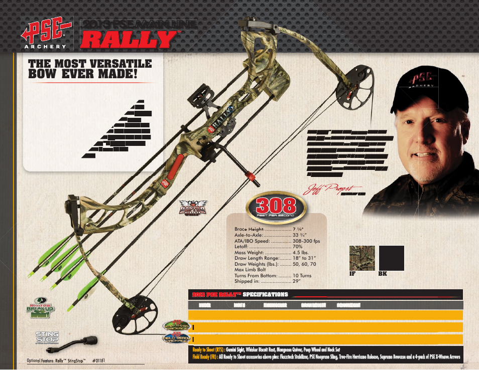 Rally, Jeff propst, Ever made | The most versatile, 2013 pse main line | PSE Archery Mainline Bows 2013 User Manual | Page 9 / 13