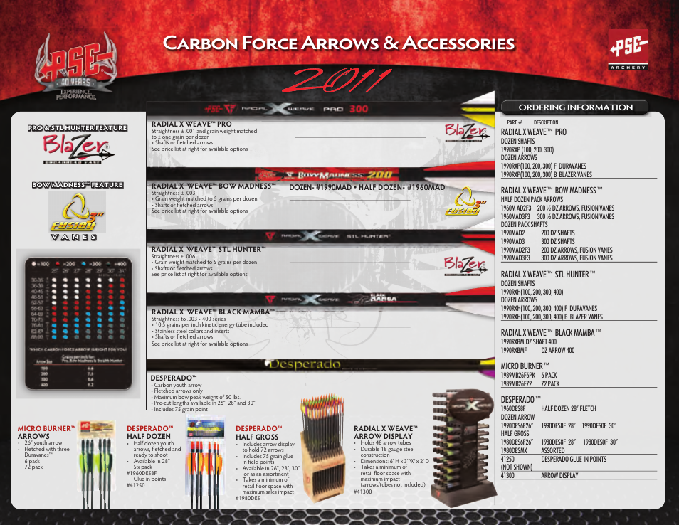 Carbon force arrows & accessories | PSE Archery Carbon Force Arrows 2011 User Manual | Page 2 / 3