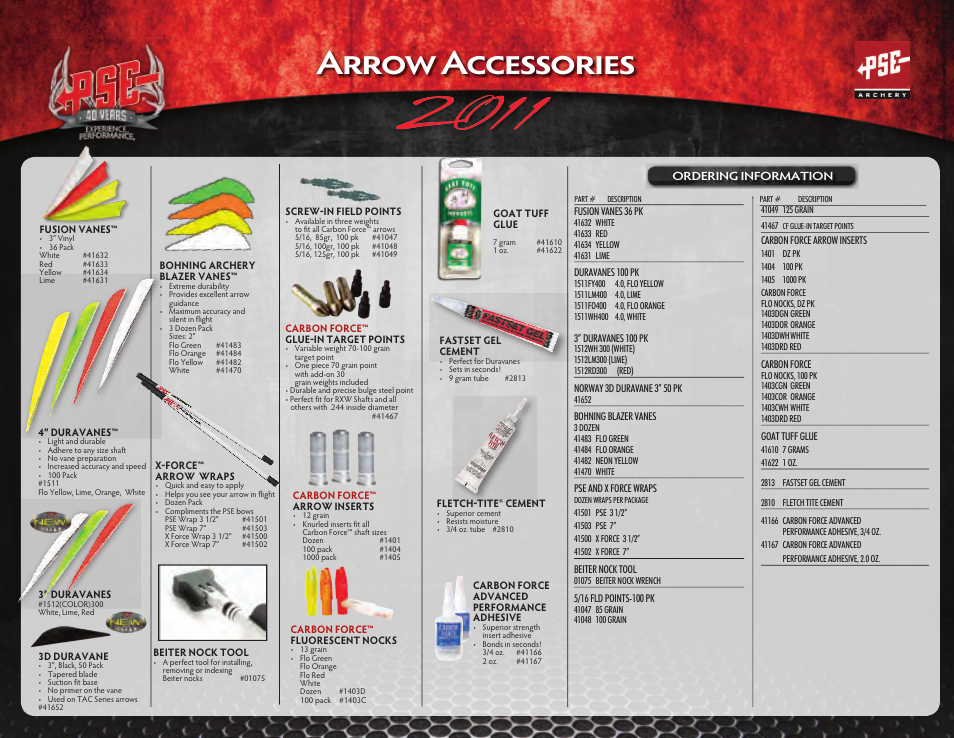 Arrow accessories | PSE Archery Carbon Force Arrows 2011 User Manual | Page 3 / 3