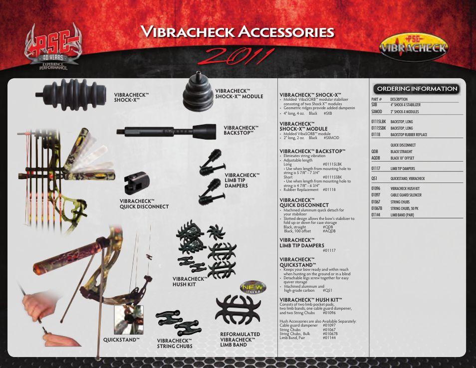 Vibracheck accessories | PSE Archery Vibracheck 2011 User Manual | Page 4 / 4