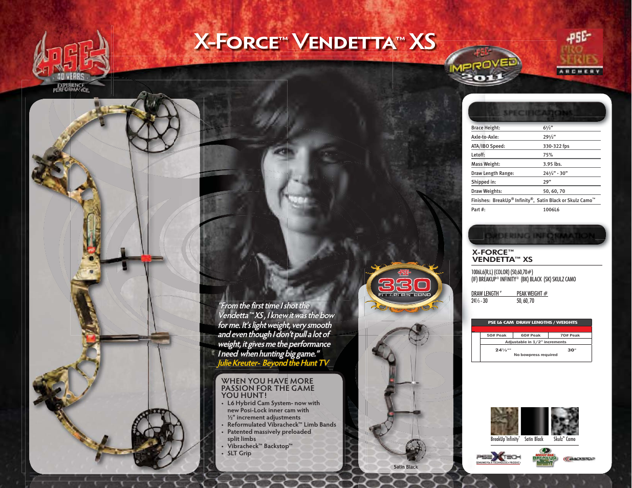 X-force, Vendetta | PSE Archery Pro Series Bows 2011 User Manual | Page 10 / 16