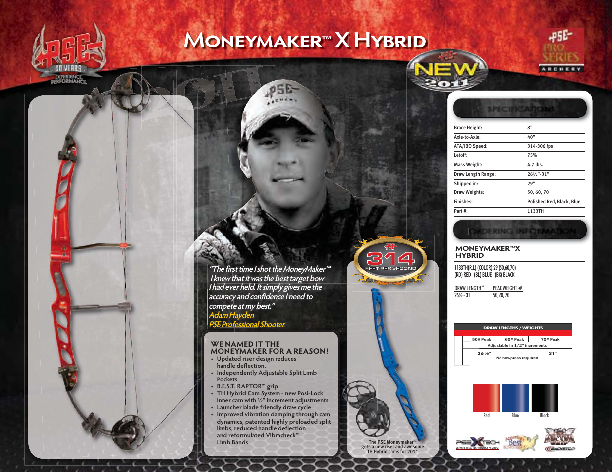 Moneymaker, X hybrid | PSE Archery Pro Series Bows 2011 User Manual | Page 15 / 16