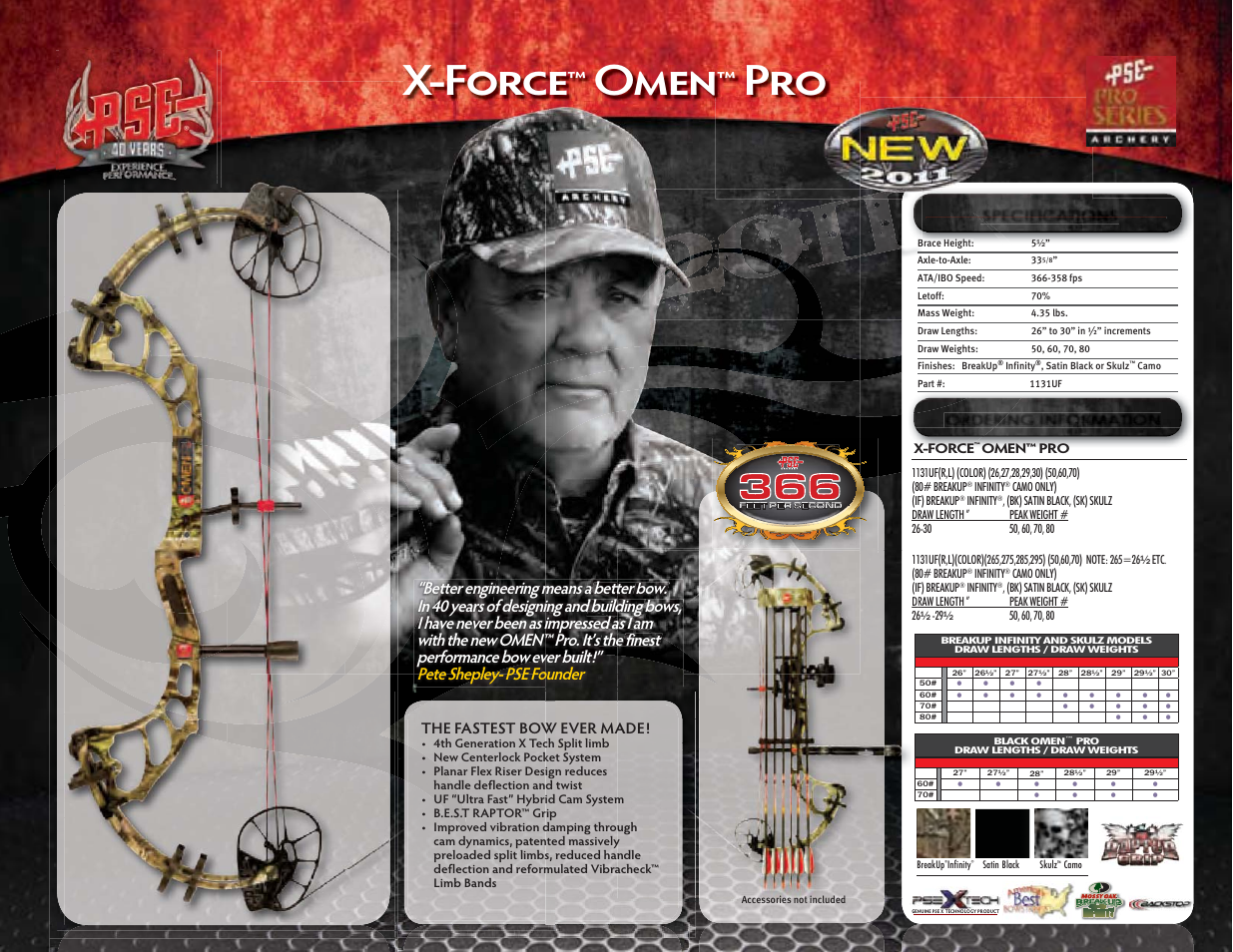 X-force, Omen, The fastest bow ever made | PSE Archery Pro Series Bows 2011 User Manual | Page 6 / 16