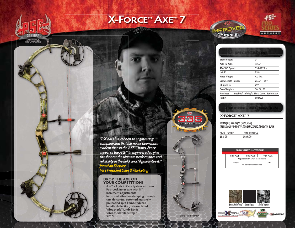 X-force, Drop the axe on your competition | PSE Archery Pro Series Bows 2011 User Manual | Page 8 / 16