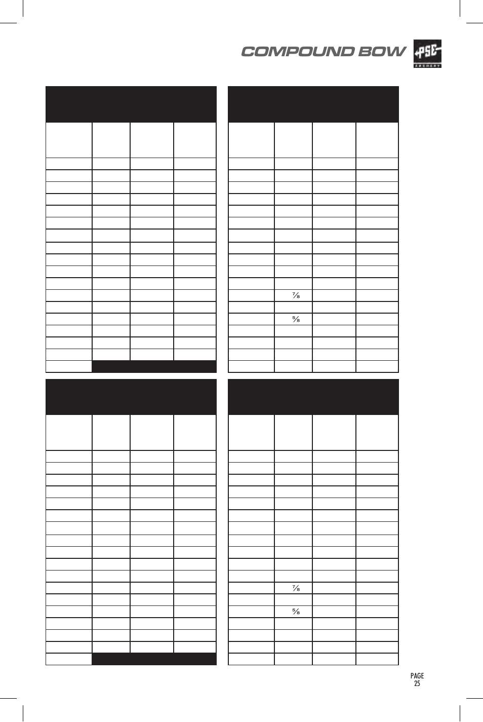 Compound bow, User’s guide | PSE Archery Bow 2014 User Manual | Page 25 / 44