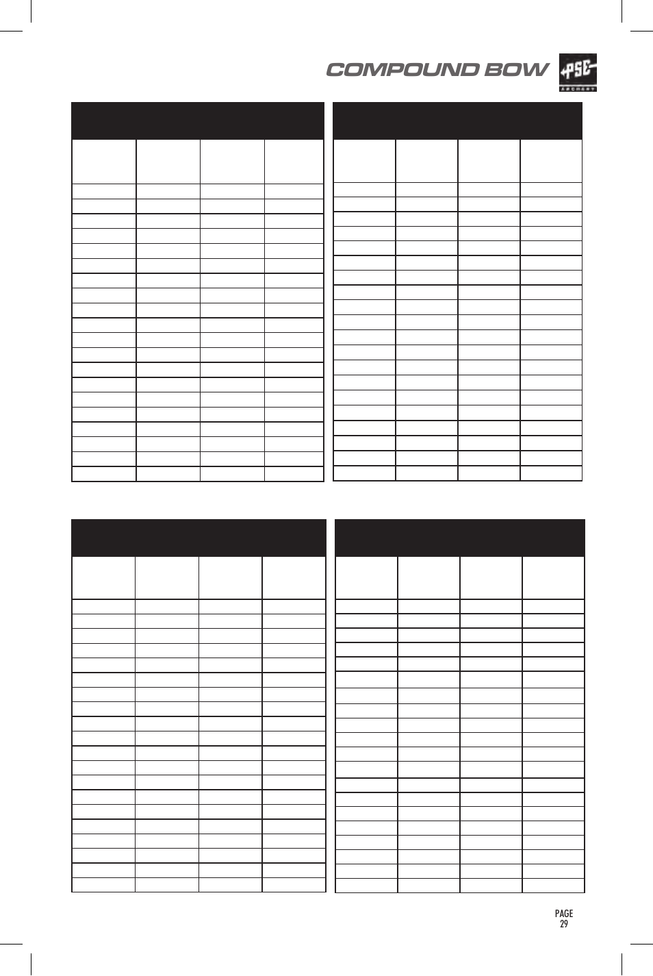 Compound bow, User’s guide | PSE Archery Bow 2014 User Manual | Page 29 / 44