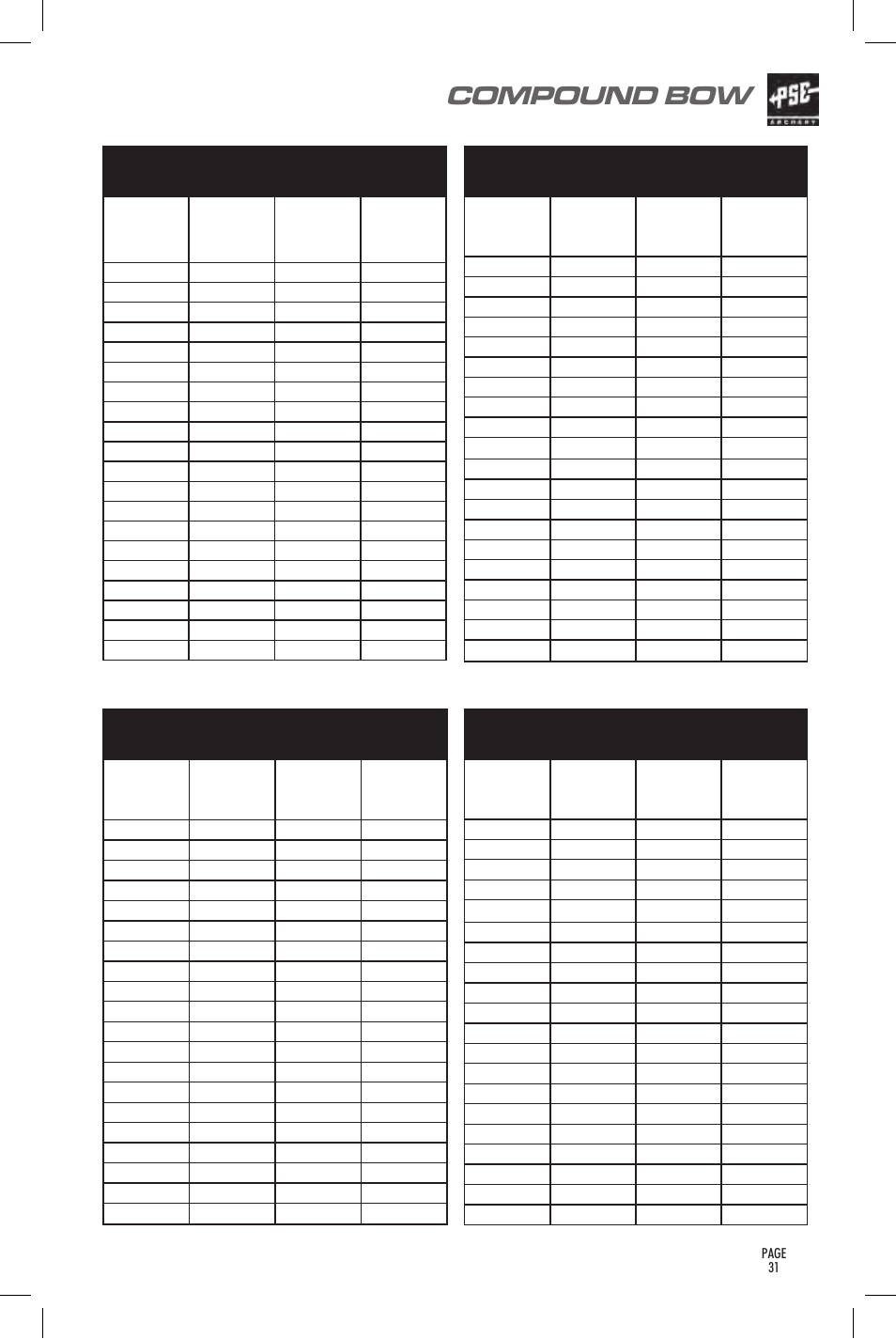 Compound bow, User’s guide | PSE Archery Bow 2014 User Manual | Page 31 / 44