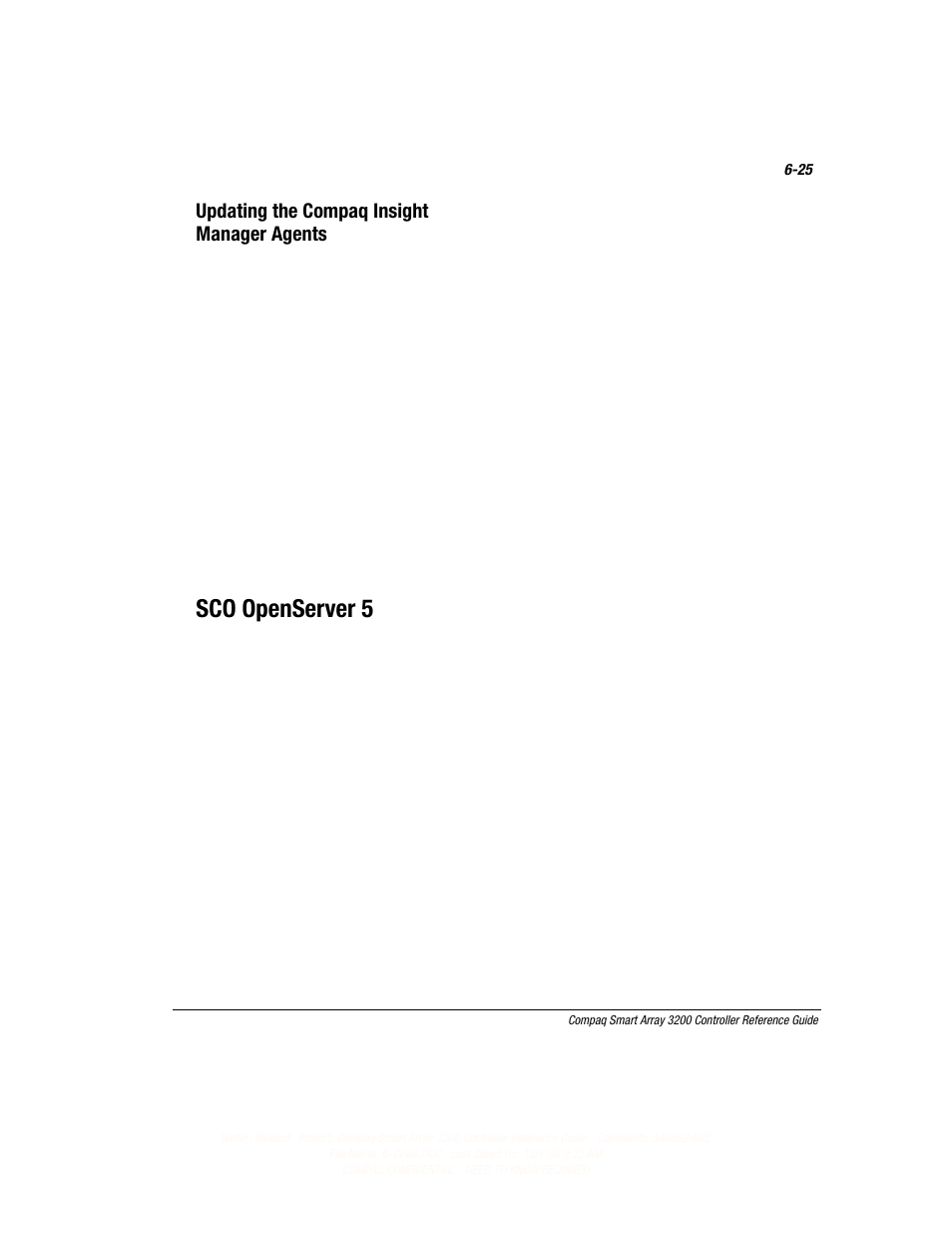 Sco openserver 5, Updating the compaq insight manager agents | Compaq 3200 User Manual | Page 107 / 211