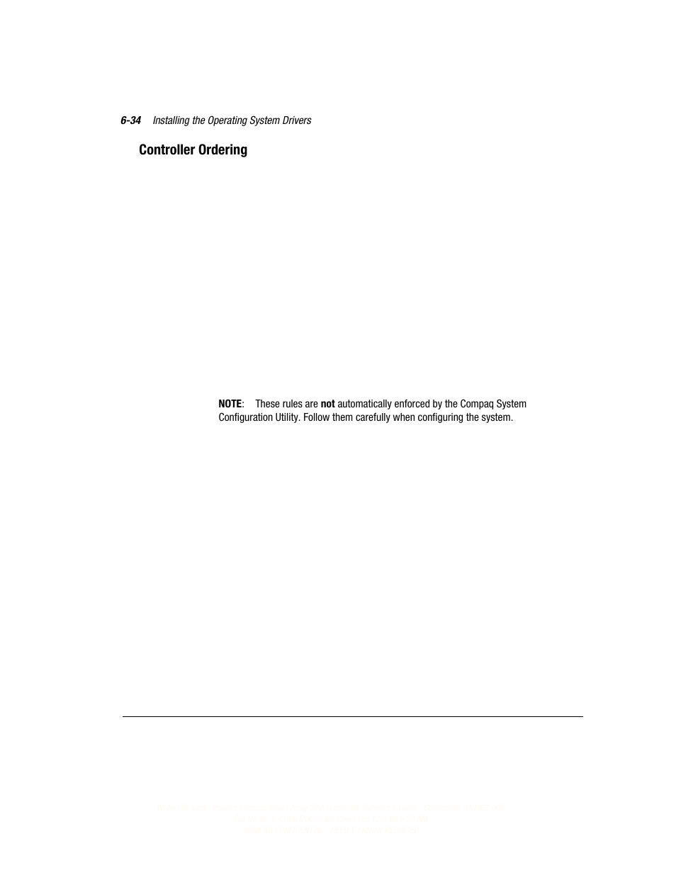 Controller ordering | Compaq 3200 User Manual | Page 116 / 211