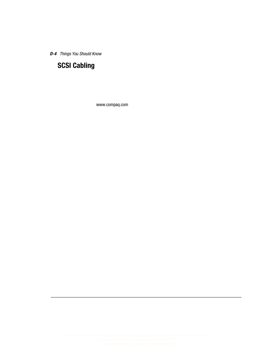 Scsi cabling | Compaq 3200 User Manual | Page 140 / 211