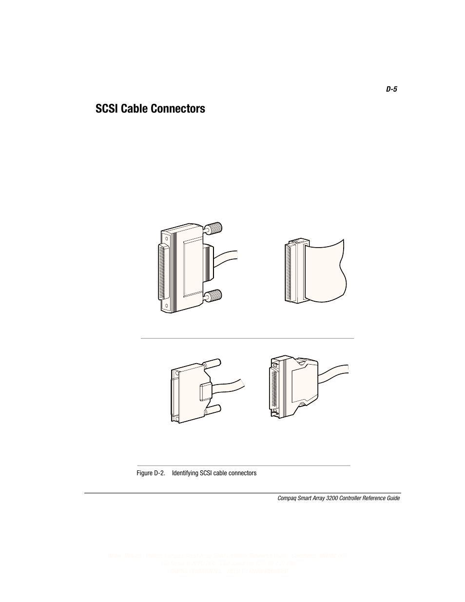 Scsi cable connectors | Compaq 3200 User Manual | Page 141 / 211