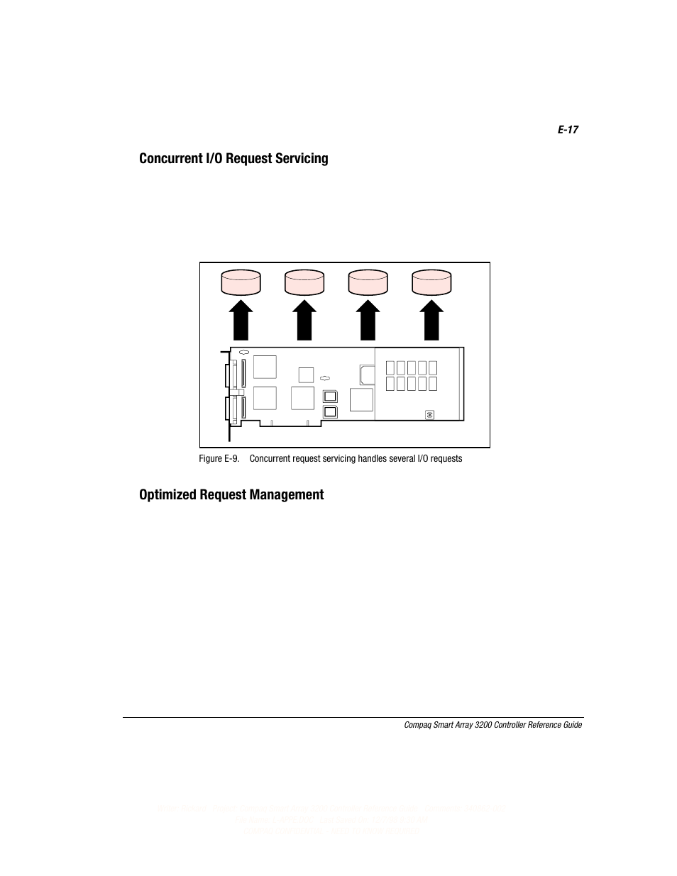 Concurrent i/o request servicing, Optimized request management | Compaq 3200 User Manual | Page 159 / 211