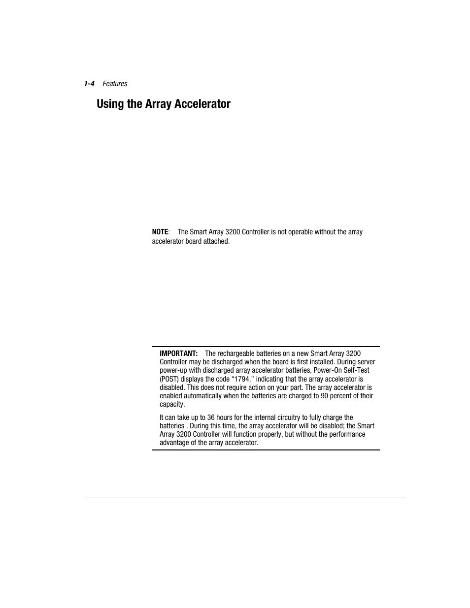 Using the array accelerator | Compaq 3200 User Manual | Page 16 / 211
