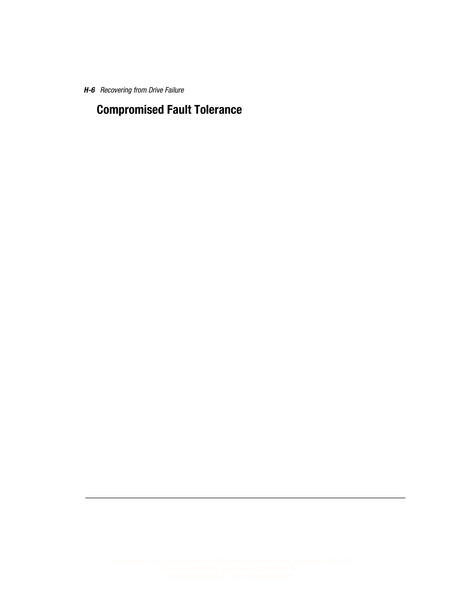 Compromised fault tolerance | Compaq 3200 User Manual | Page 186 / 211