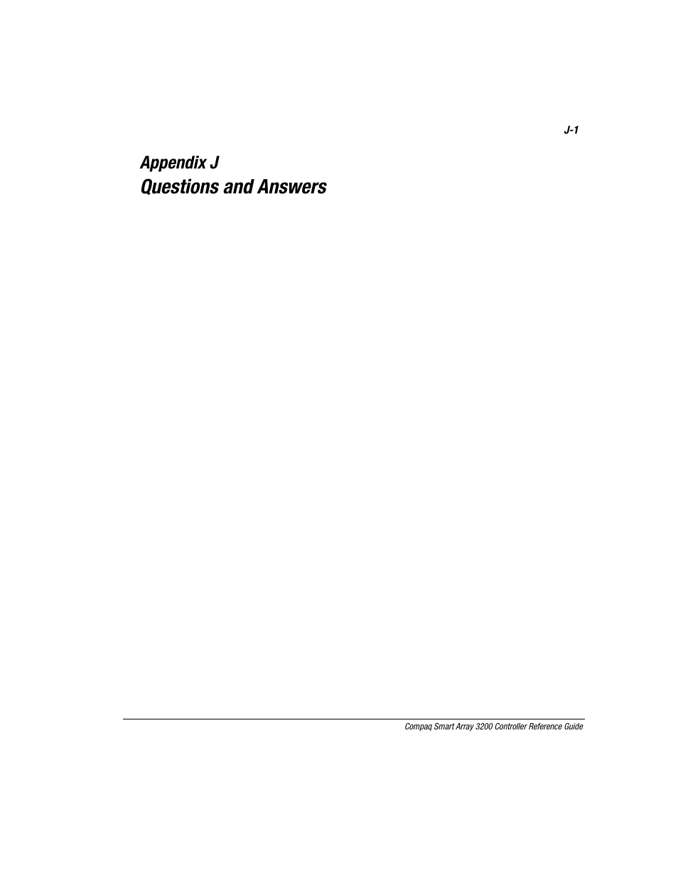Appendix j: questions and answers, Appendix j, Questions and answers | Compaq 3200 User Manual | Page 199 / 211