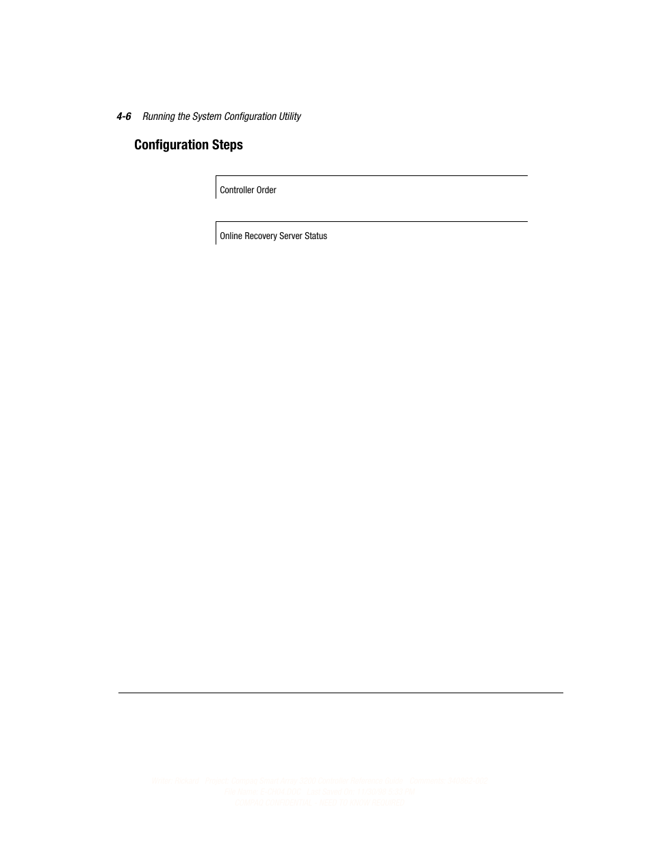 Configuration steps | Compaq 3200 User Manual | Page 44 / 211