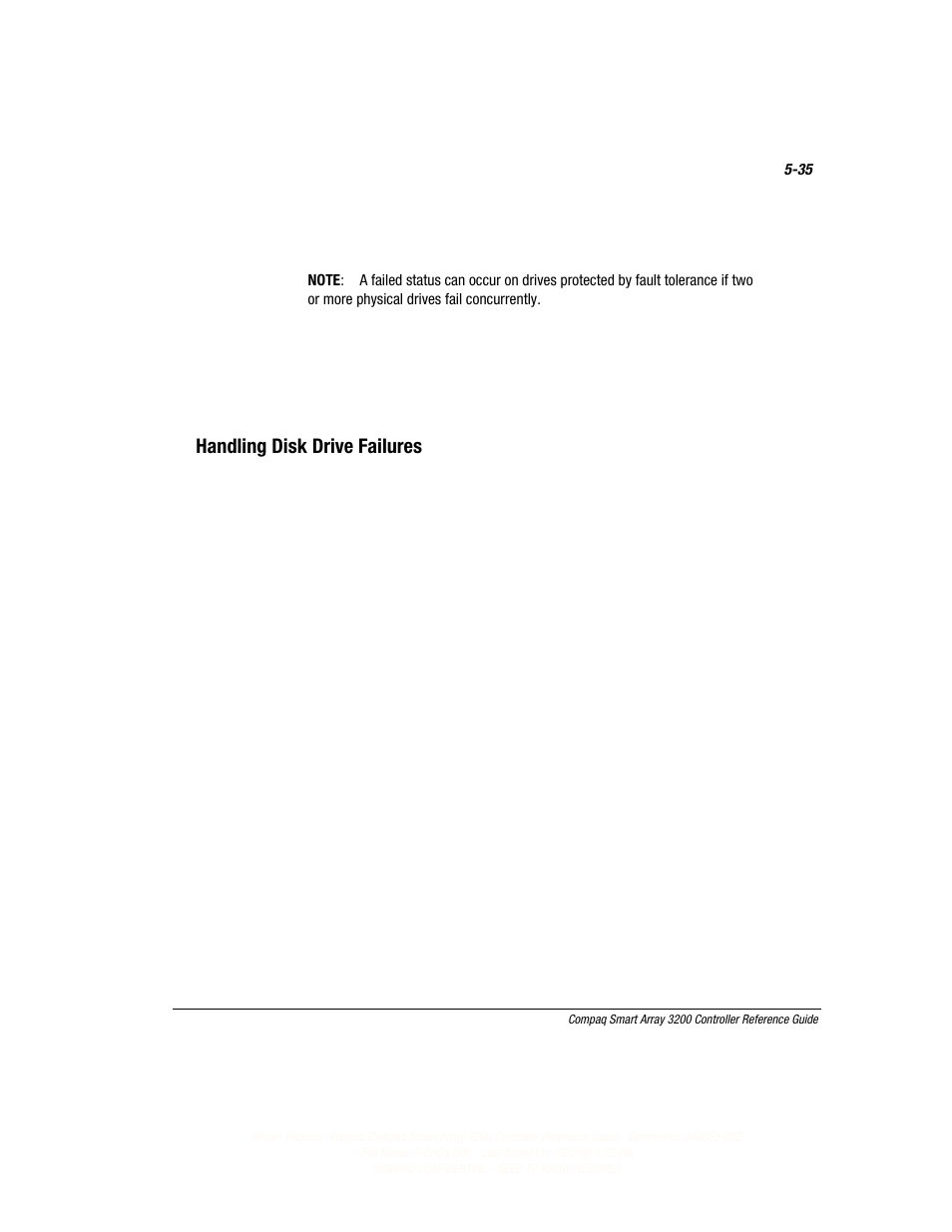 Handling disk drive failures | Compaq 3200 User Manual | Page 79 / 211