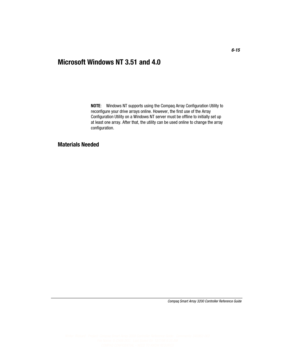 Materials needed | Compaq 3200 User Manual | Page 97 / 211