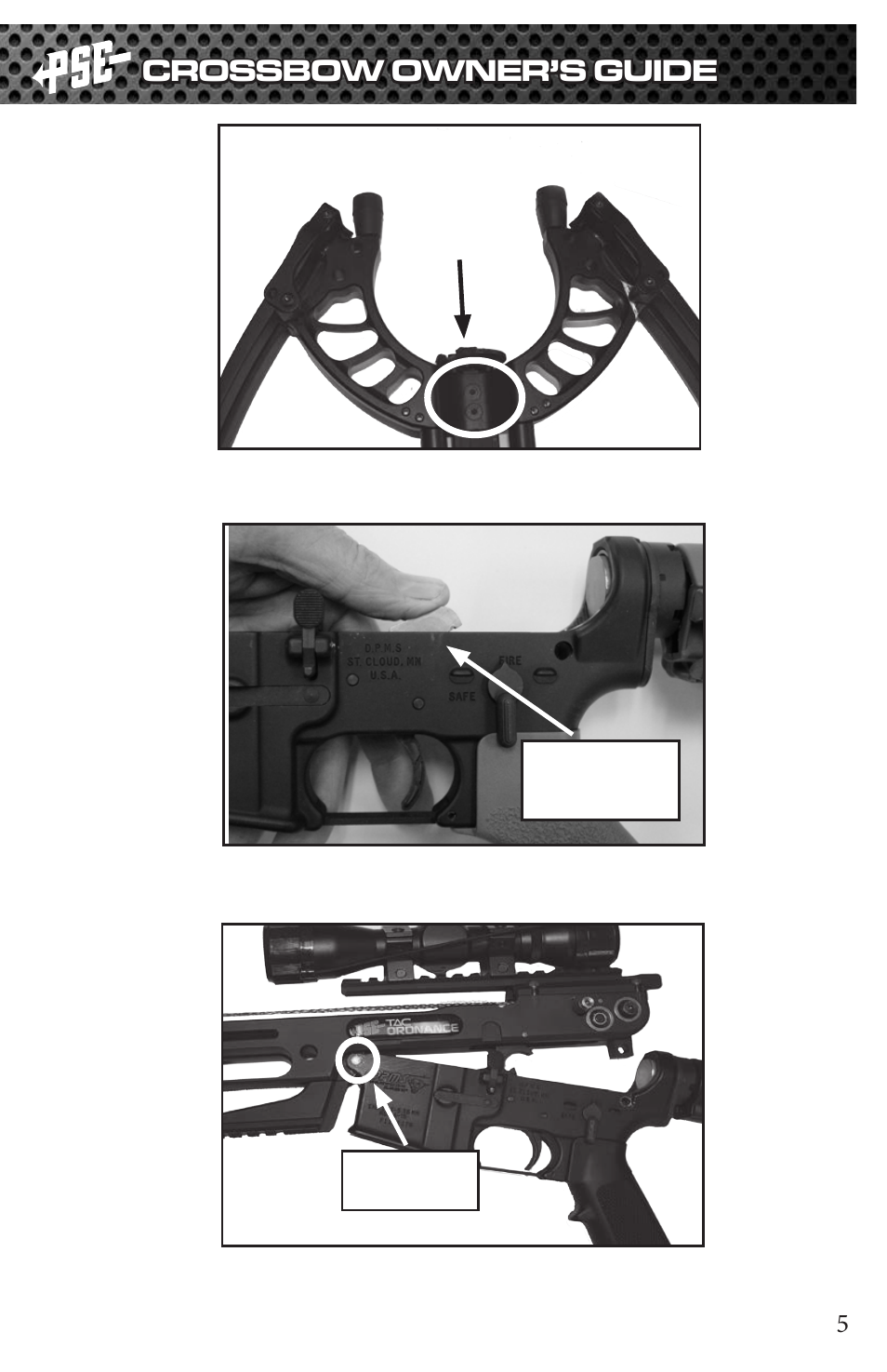 Crossbow owner’s guide, 5fig. 1 fig. 2 fig. 3 | PSE Archery TAC 2013 User Manual | Page 5 / 22