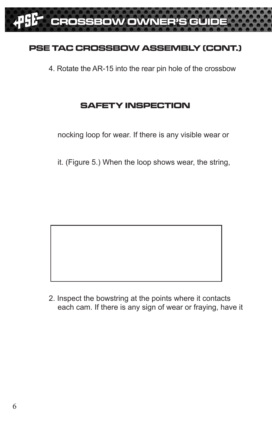 Crossbow owner’s guide | PSE Archery TAC 2013 User Manual | Page 6 / 22