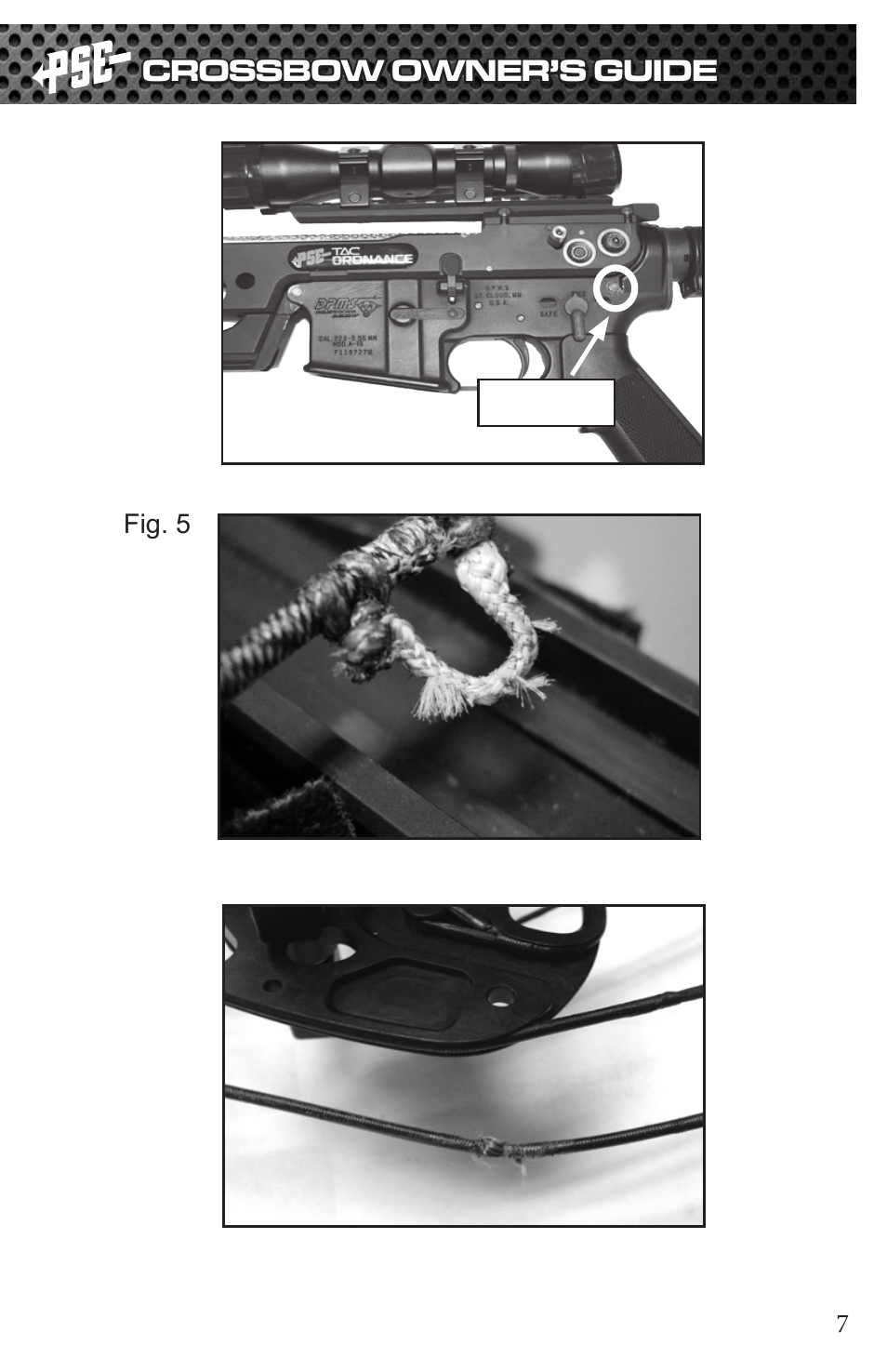 Crossbow owner’s guide | PSE Archery TAC 2013 User Manual | Page 7 / 22