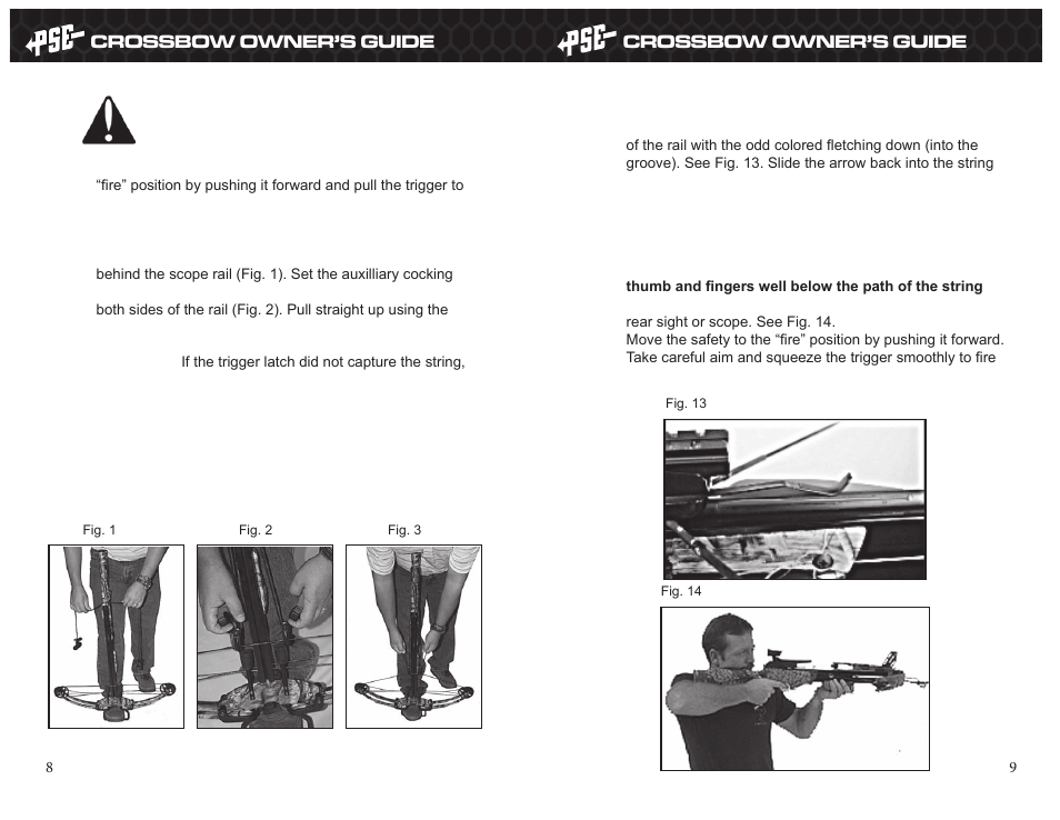 Cocking the crossbow, Loading and shooting the crossbow | PSE Archery Crossbow User Manual | Page 5 / 7